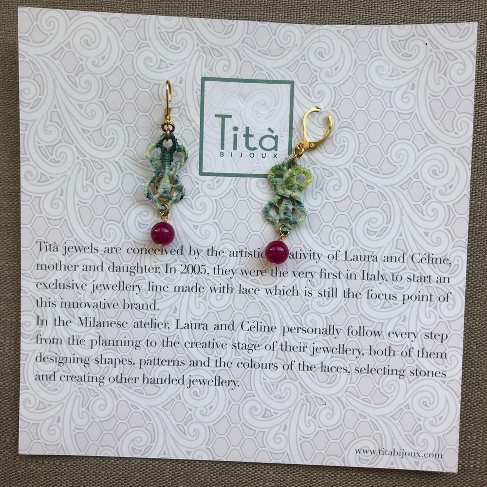 Hand-made Lace Earrings from Milan NEW